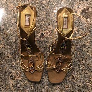 Prada Shoes gold/brown size 40